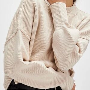 Free People Easy Street Cropped Sweater - Cream